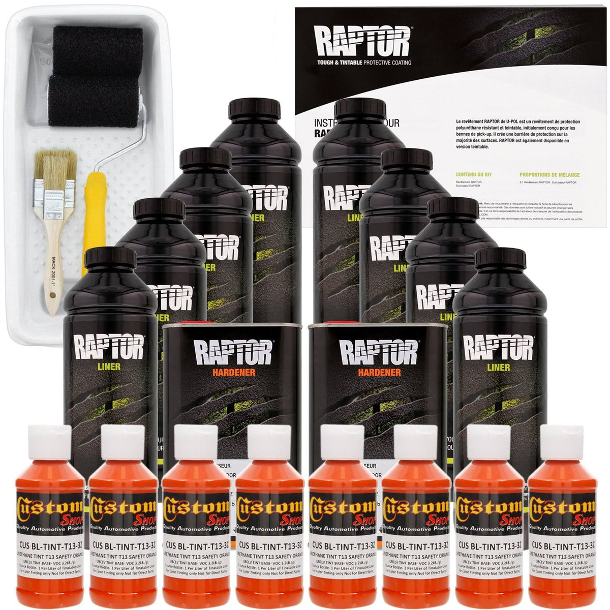 Safety Orange Urethane Truck Bed Liner Kit, 8 Liters B878