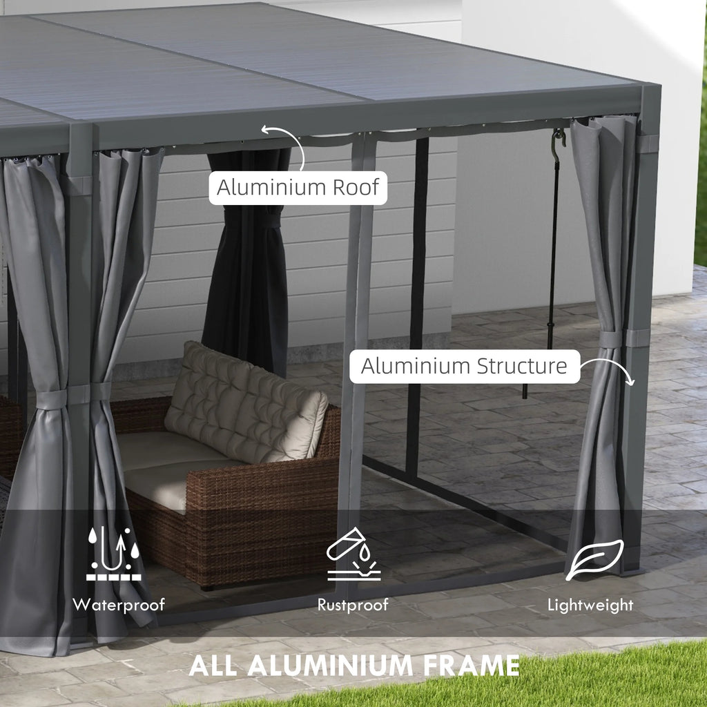 12'x19' Aluminum Pergola with Adjustable Louvered Roof J460