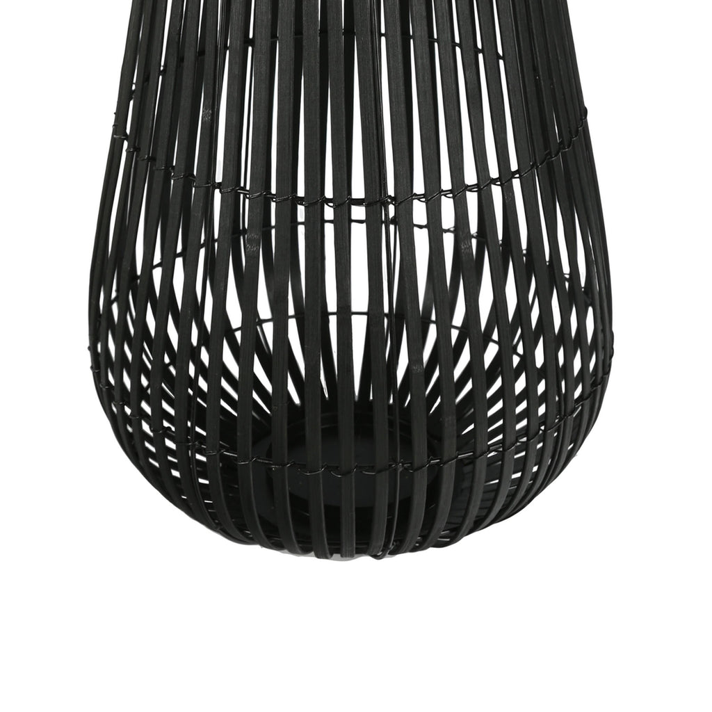 Black Metal Frame Lantern with Weaving P991299