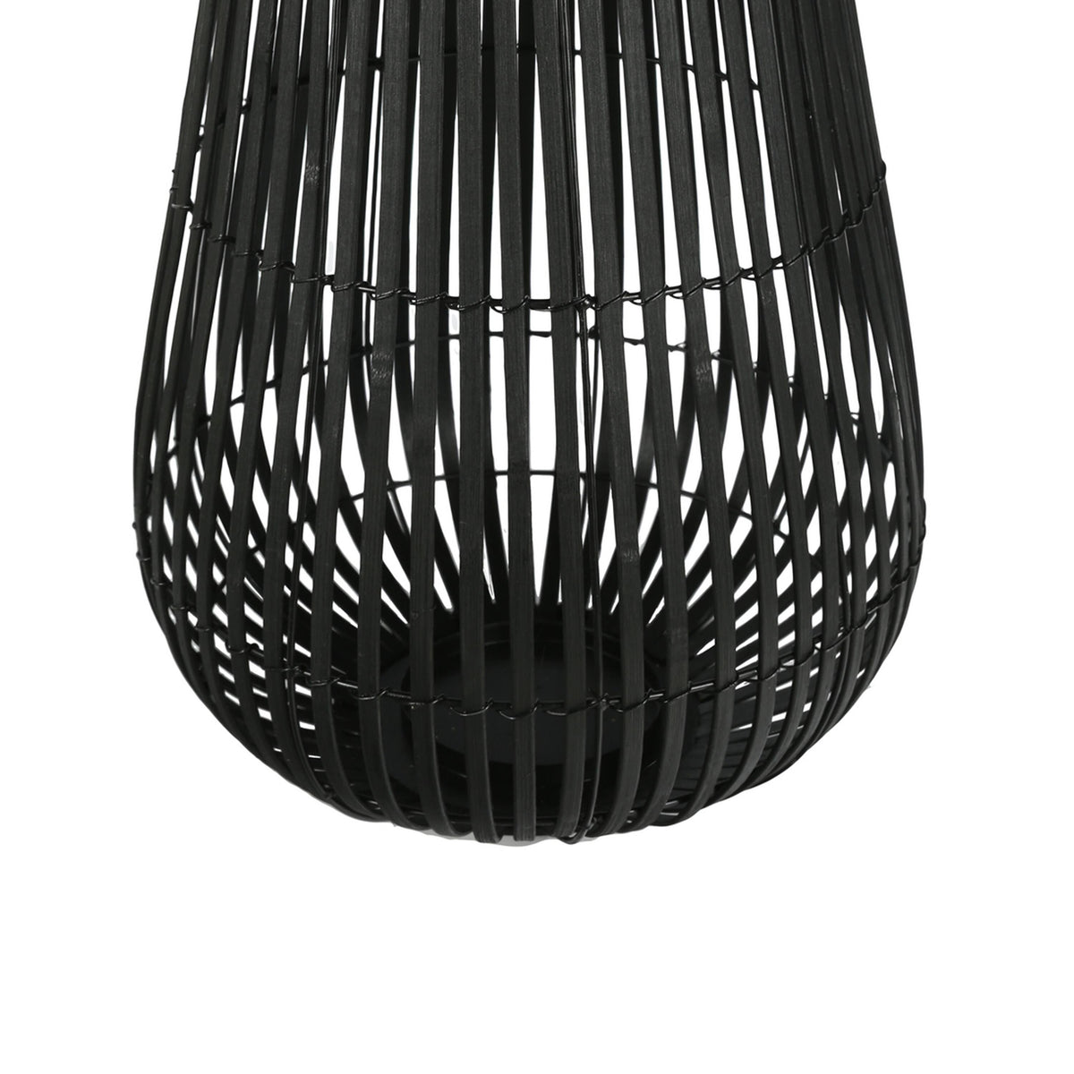 Black Metal Frame Lantern with Weaving P991299