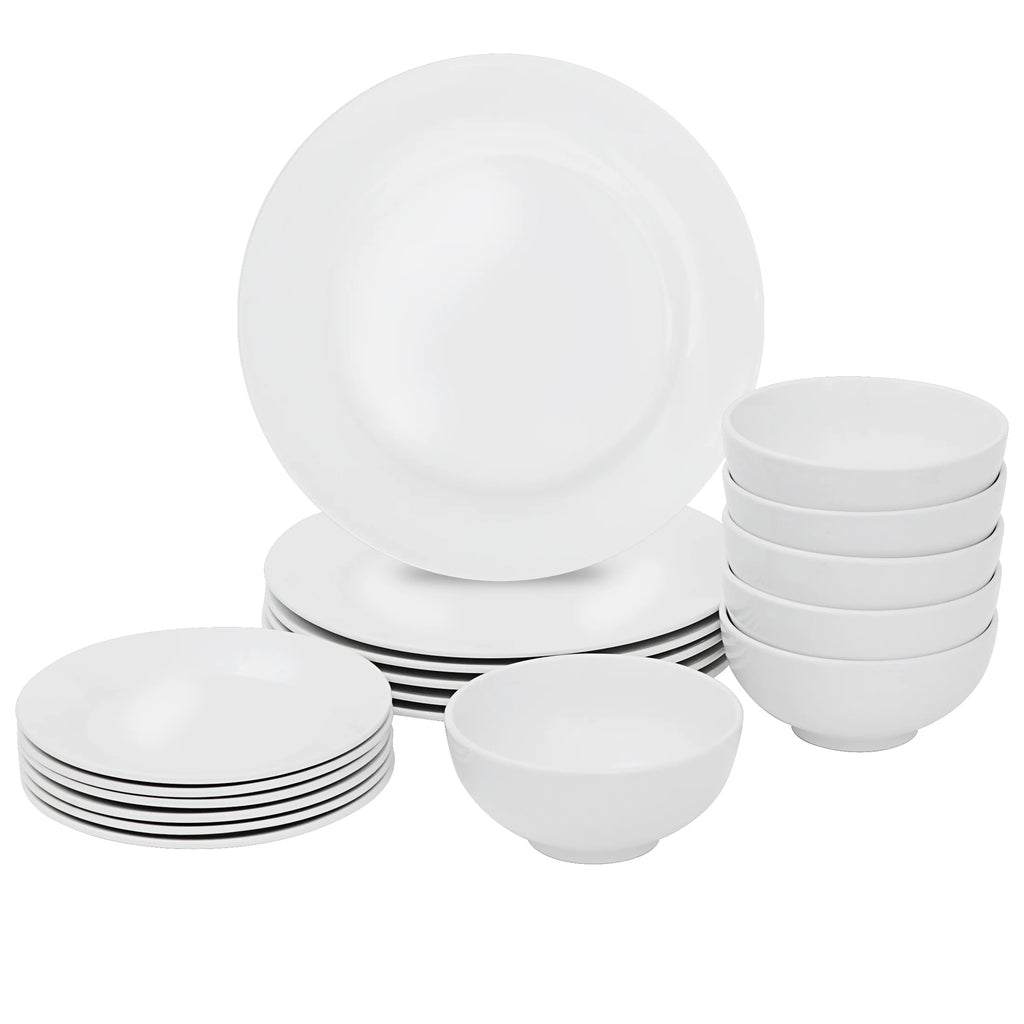 White 18 Pc Dinnerware Set for 6 R936