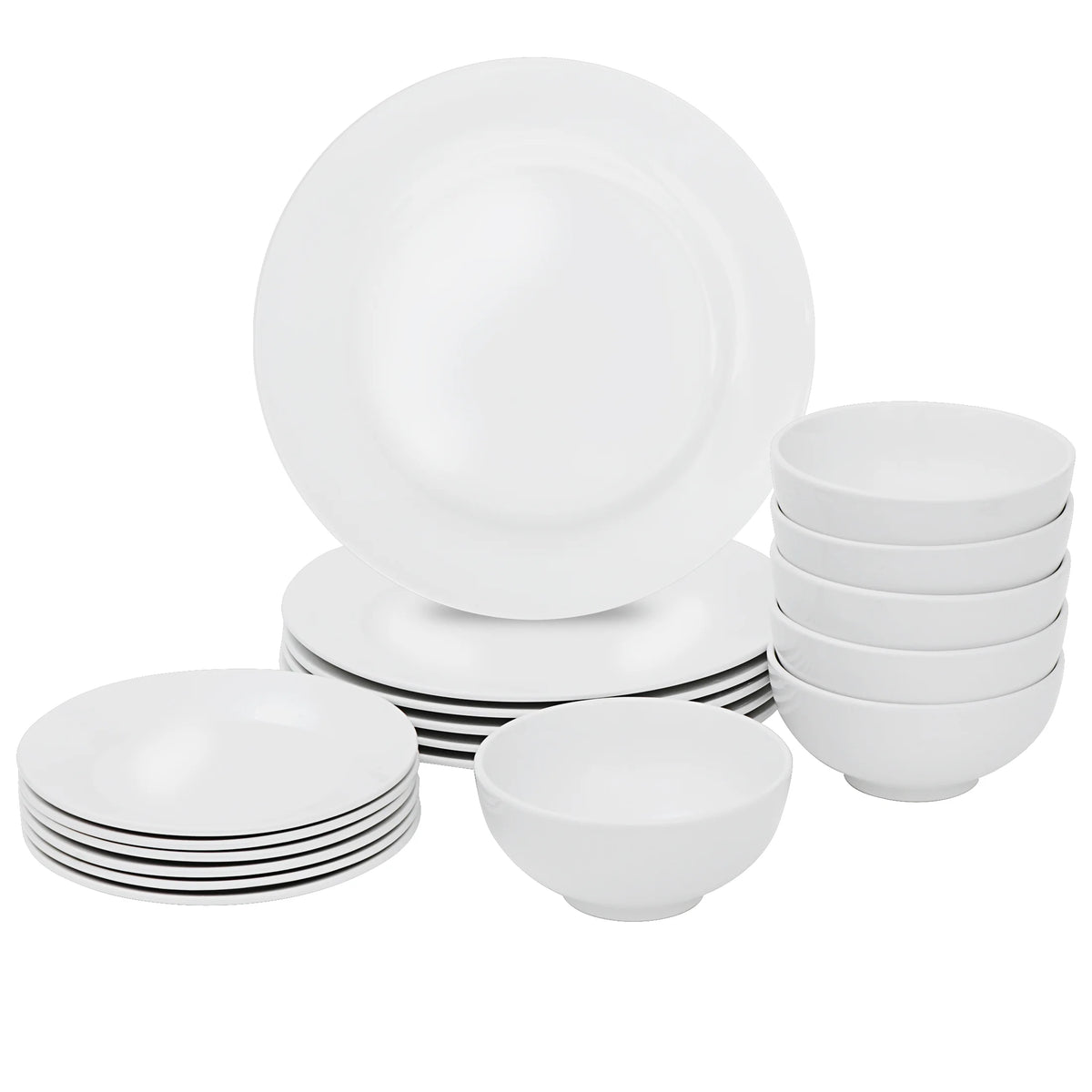 White 18 Pc Dinnerware Set for 6 R936