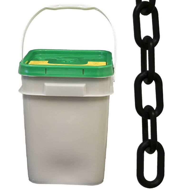 Black Plastic Chain Barrier in A Pail S699