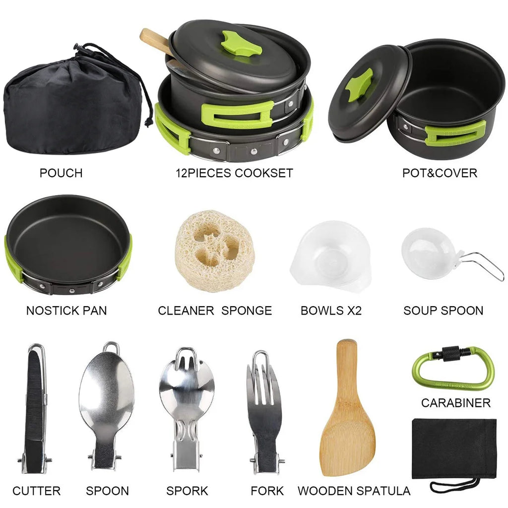 15 Pcs Non Stick Camping Cookware Set P153662