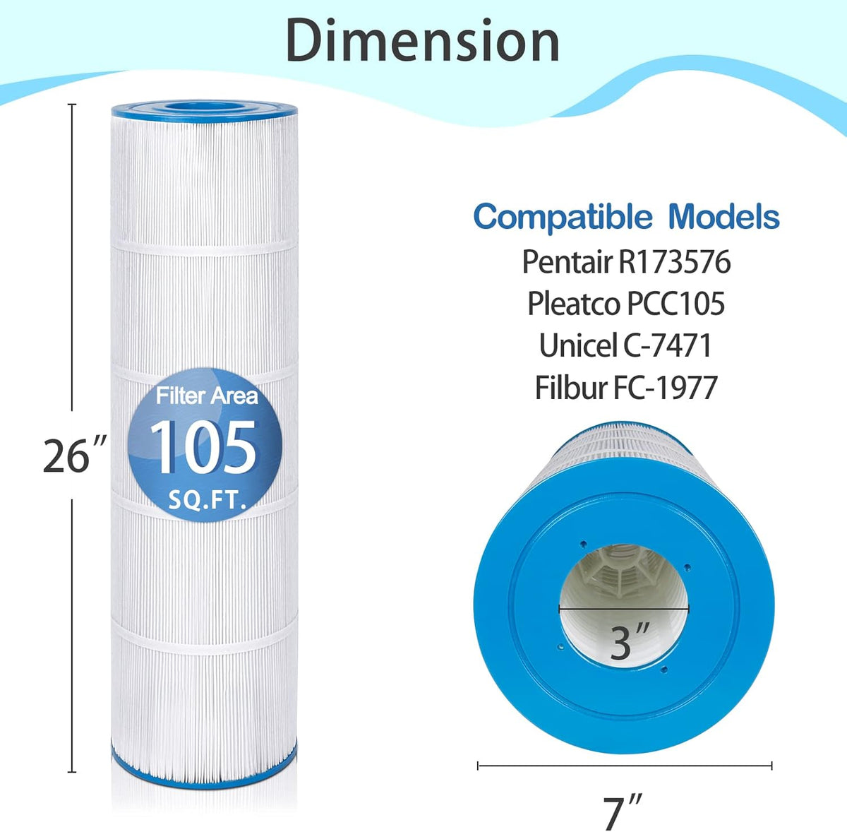 4-Pack Filter Cartridges for Pool Pump P42833