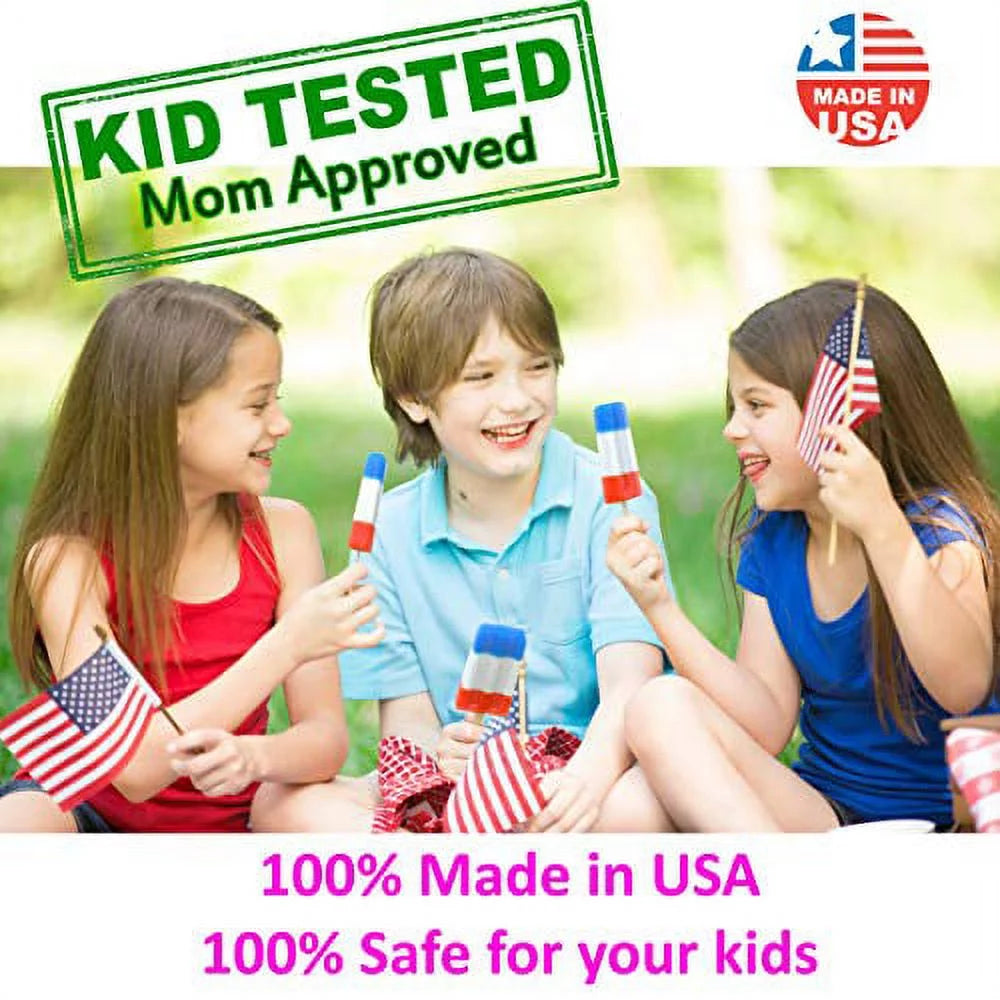 10 Large BPA Free Plastic Popsicle Mold Kit with 50 Wood Sticks and Cleaning Brush C7121