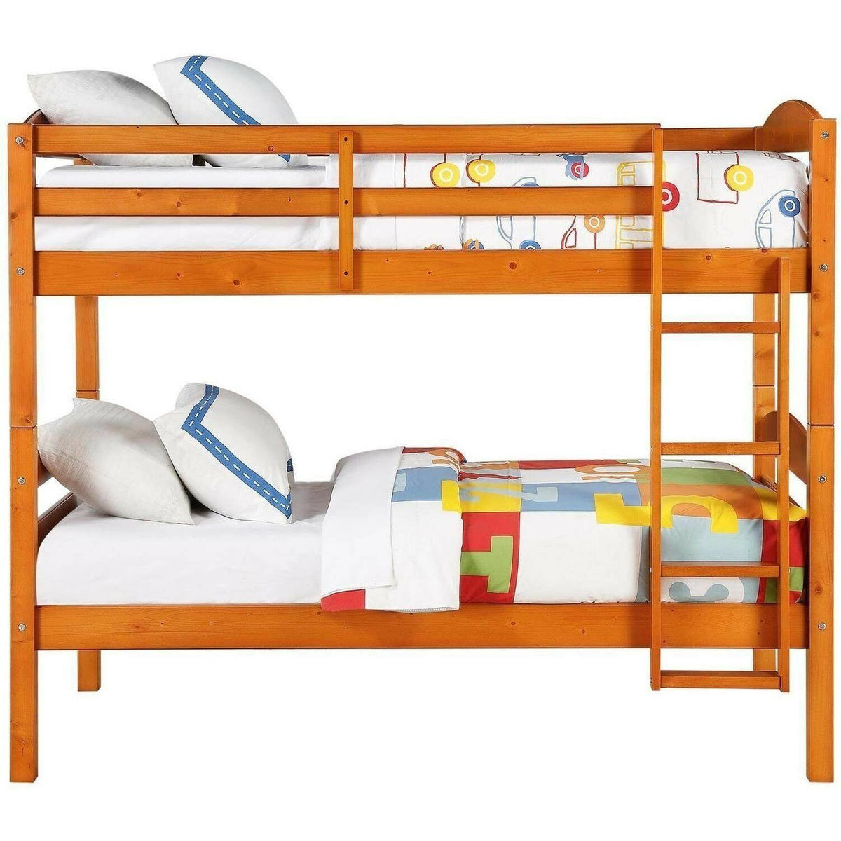Pine Wood Twin-over-Twin Bunk Bed E9584