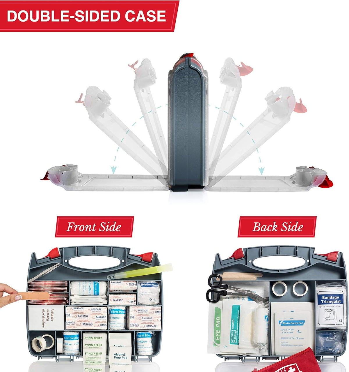 2-in-1 Hardcase First Aid Kit (348 Piece) + Bonus Mini Kit (32 Piece) C799832