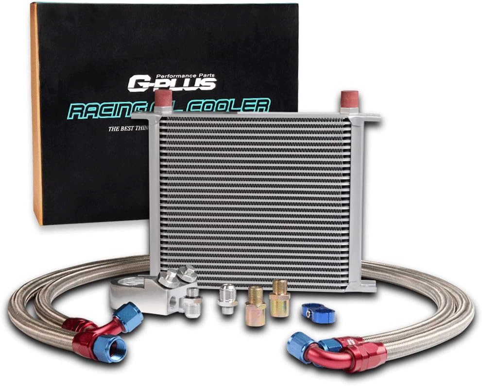 10 Row Black Engine Oil Cooler Kit with Filter Adapter and 7" Electric Fan A85033