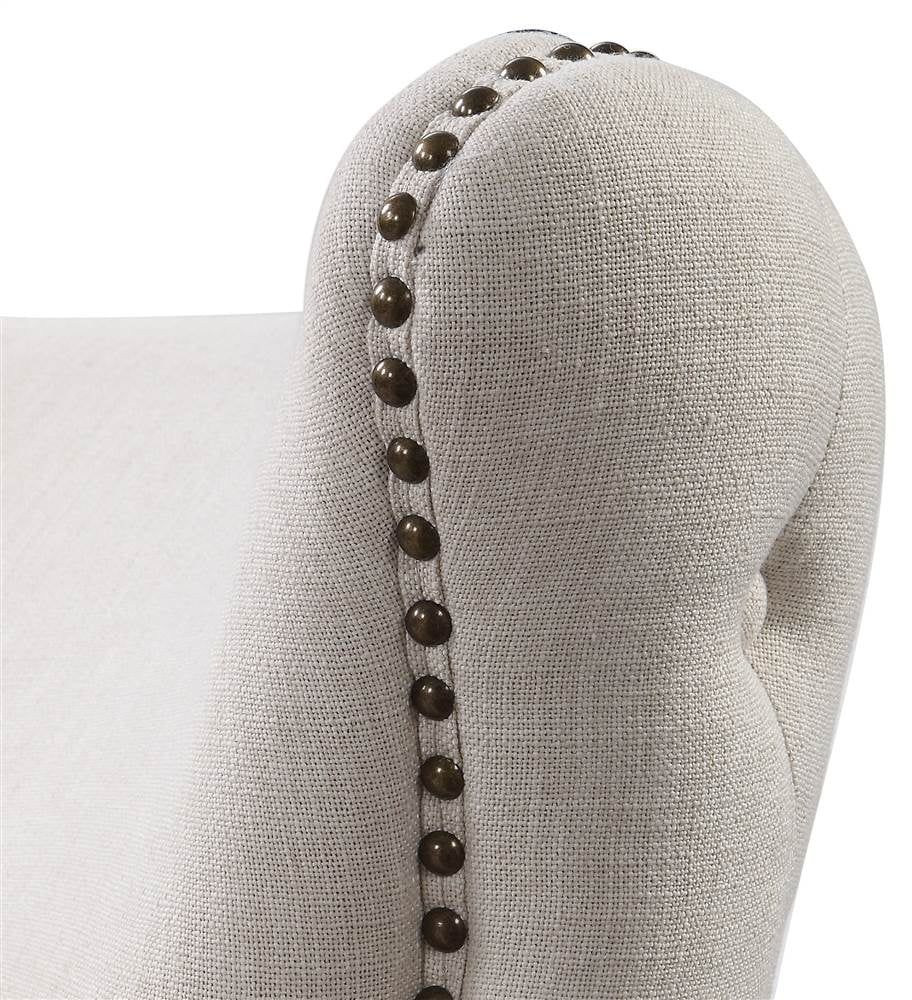Off White Linen Wingback Chair K42669