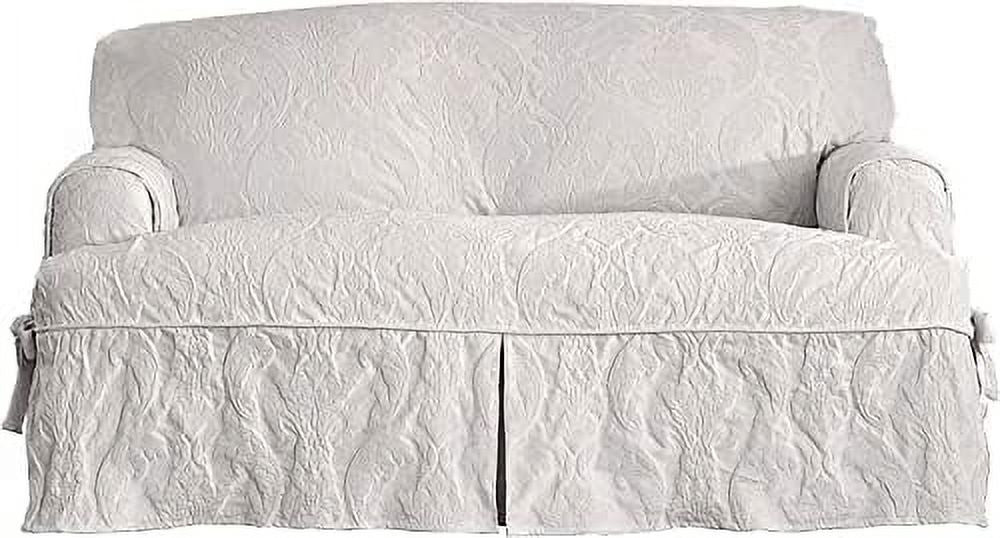 White T-Cushion Sofa Slipcover V91963