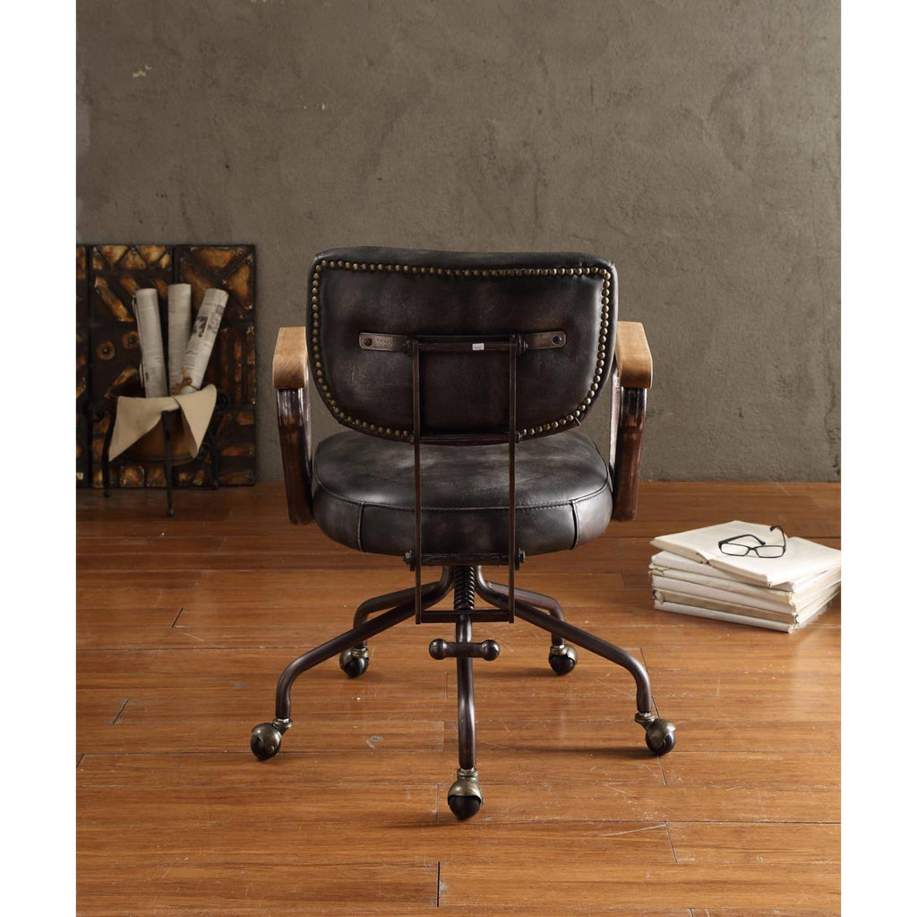 Vintage Black Leather Executive Office Chair Q52273