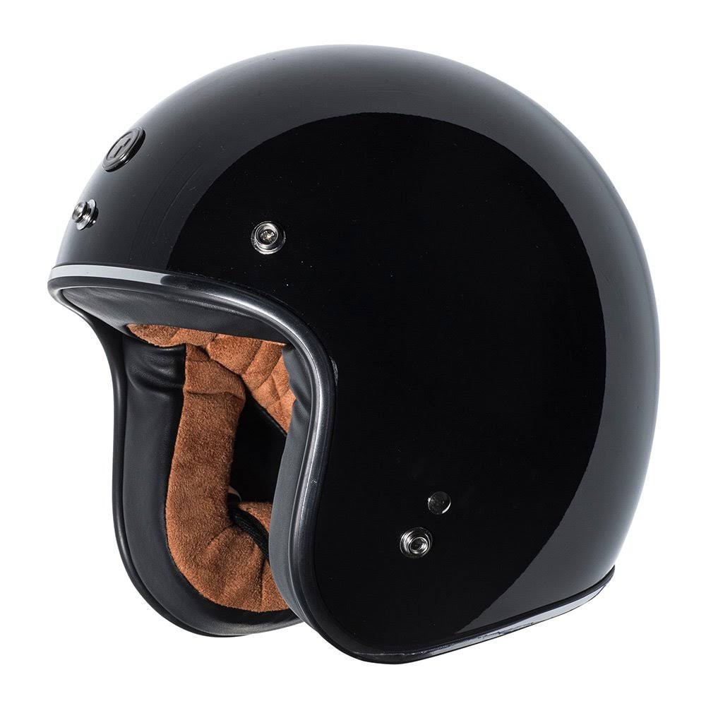 3/4 Motorcycle Helmet, Gloss Black, X-Large J78024