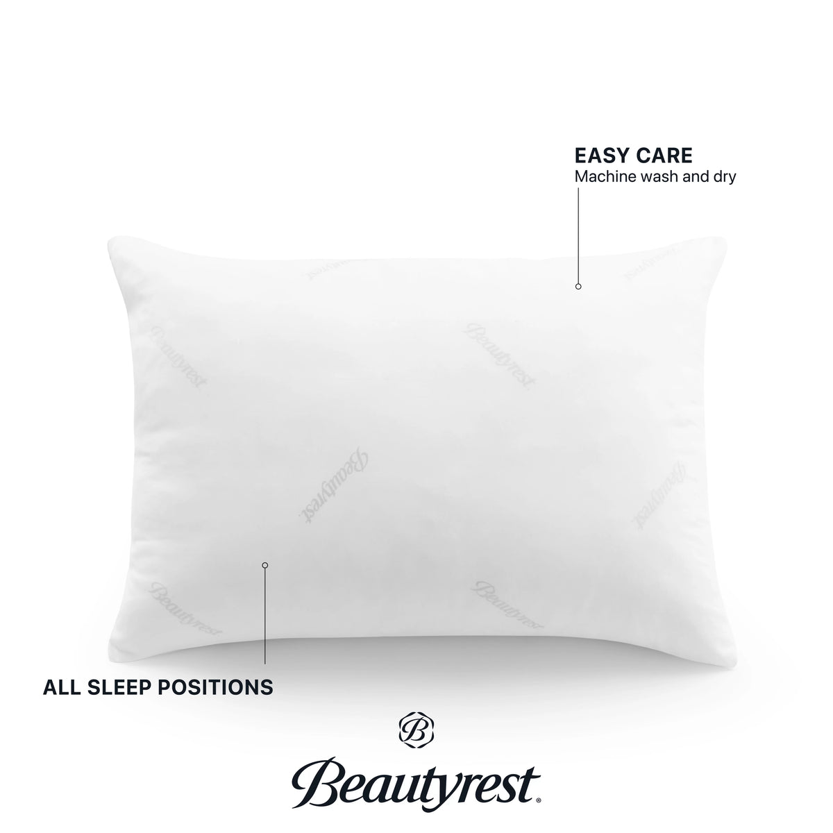 King Size Polyester Bed Pillow 2 Pack E217299