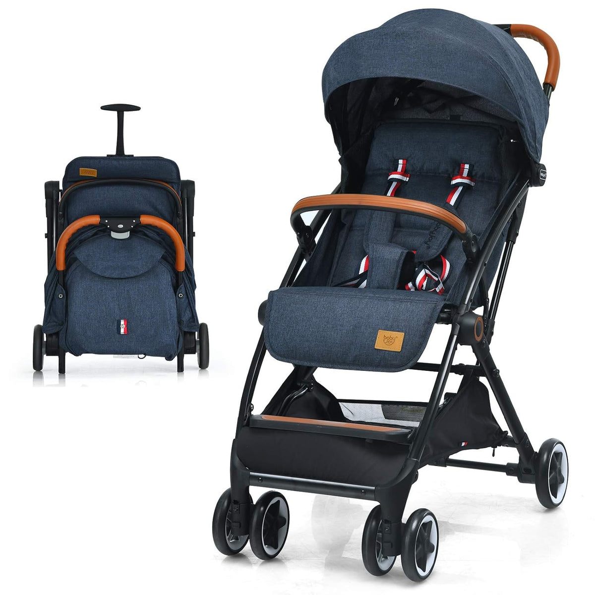 Lightweight Compact Baby Stroller with 5-Point Harness D128