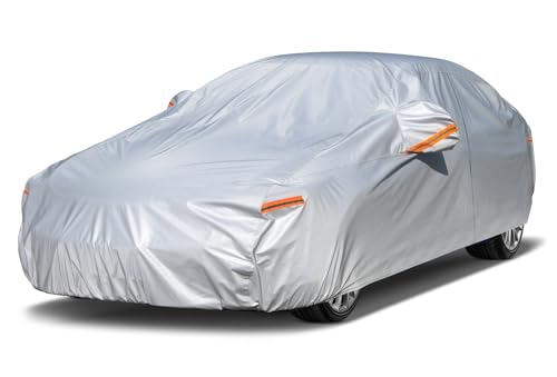 6 Layers Car Cover Waterproof All Weather with Zipper Cotton B3614
