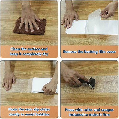 15-Pack Pre-Cut PEVA Transparent Non Slip Stair Treads Z925