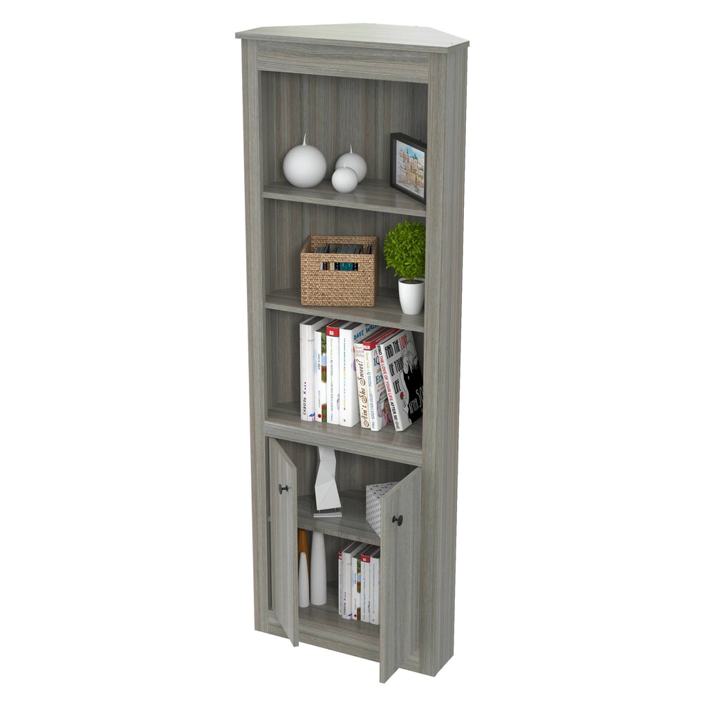 Smoked Oak Corner Bookcase I10748