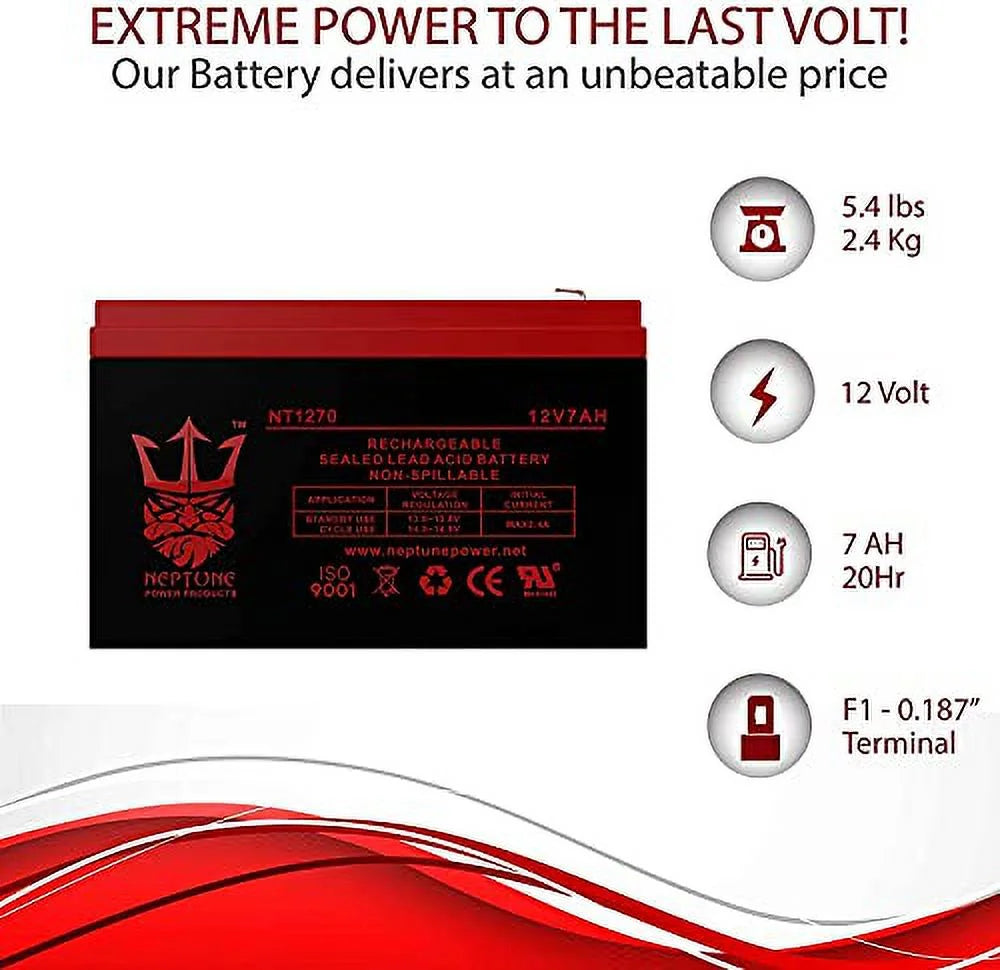 12V 7AH Battery 2 Pack I267910