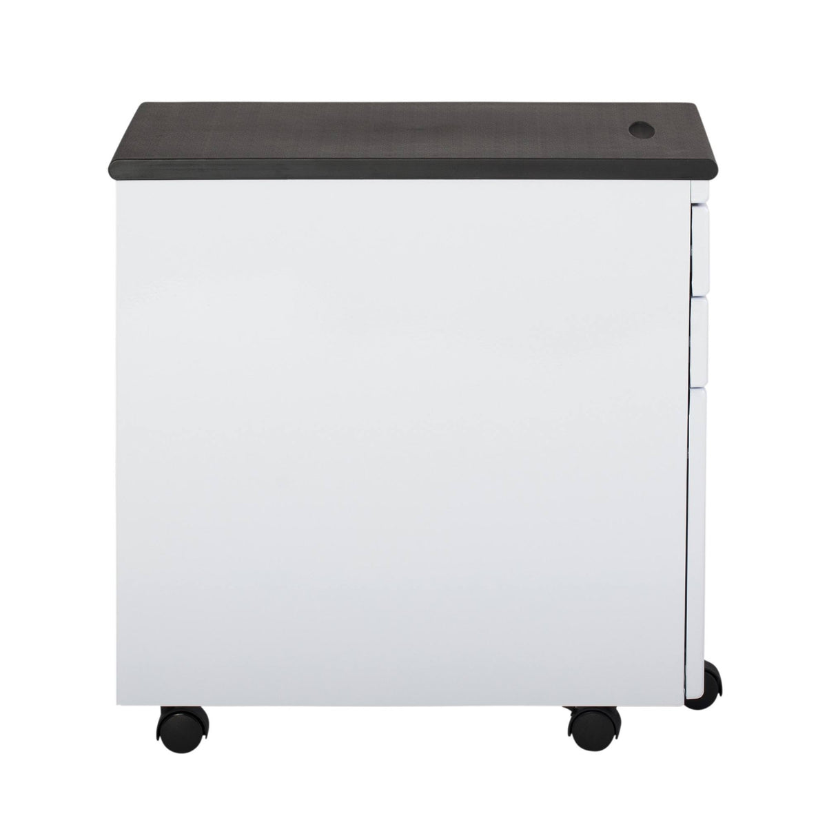 White/Black 3 Drawer Metal Rolling File Cabinet with Locking Drawers X154866