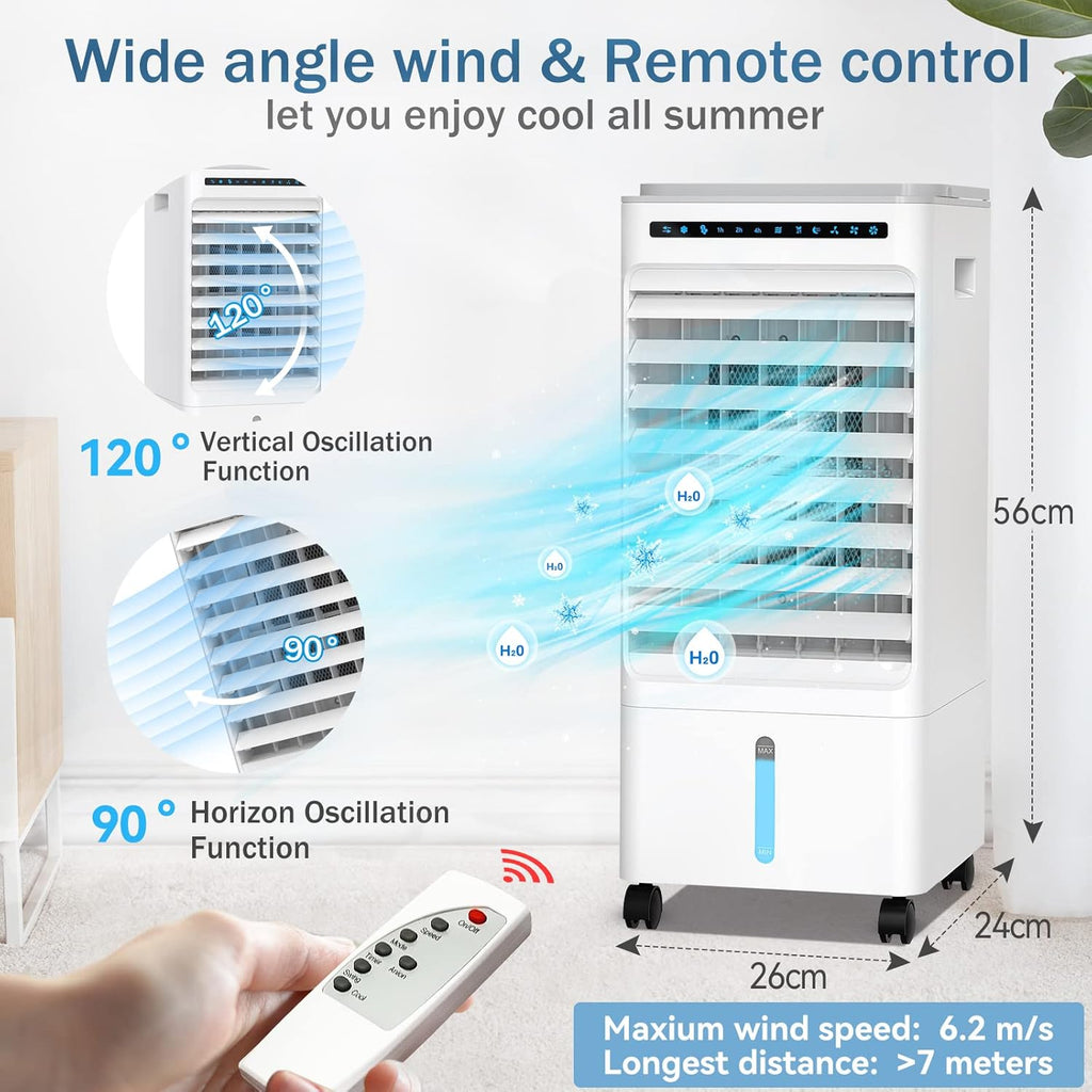 Portable Air Conditioner Fan, 5L Evaporative Air Cooler with Remote Control S321