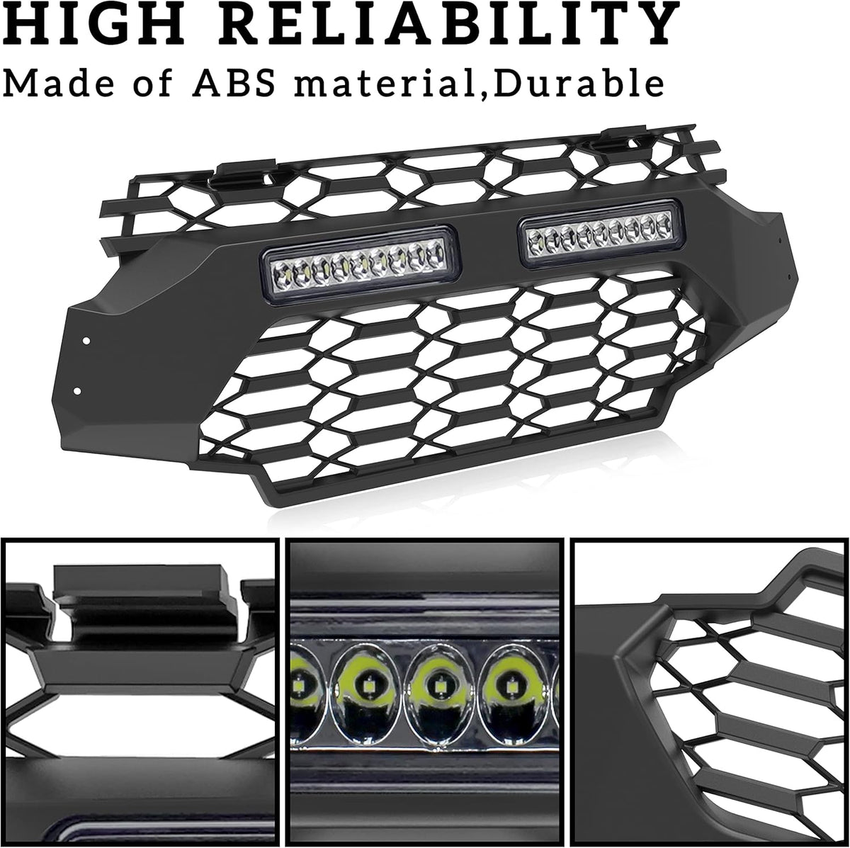 Black Mesh Grille with LED Light Bar for Ranger XP 1000 E4397