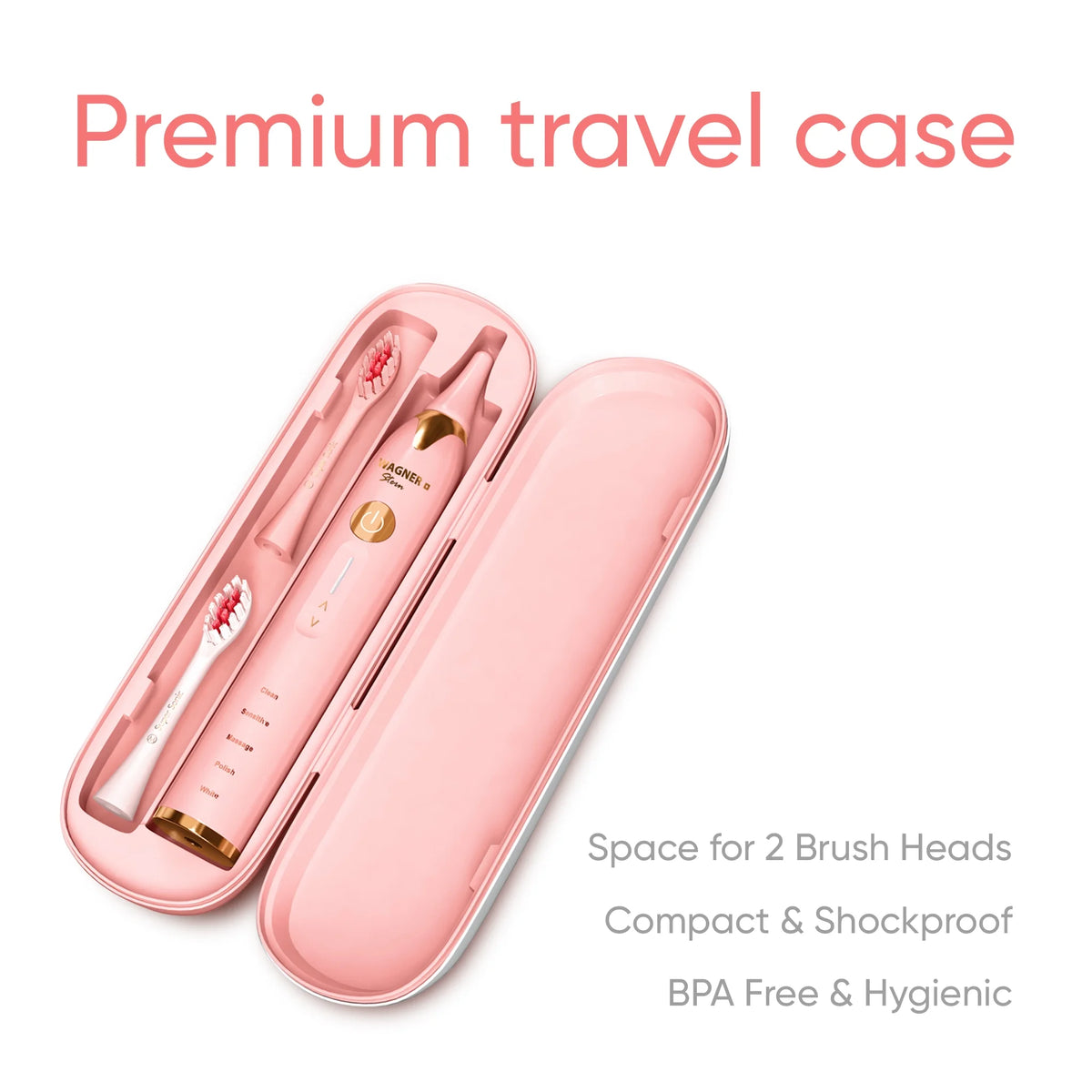 2 Electric Toothbrushes with Pressure Sensor, 5 Brushing Modes, Pink/Blue G9357