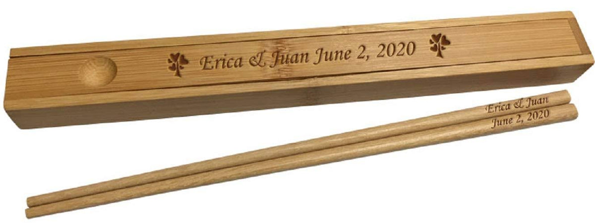 Engraved Bamboo Chopsticks with Case R317216