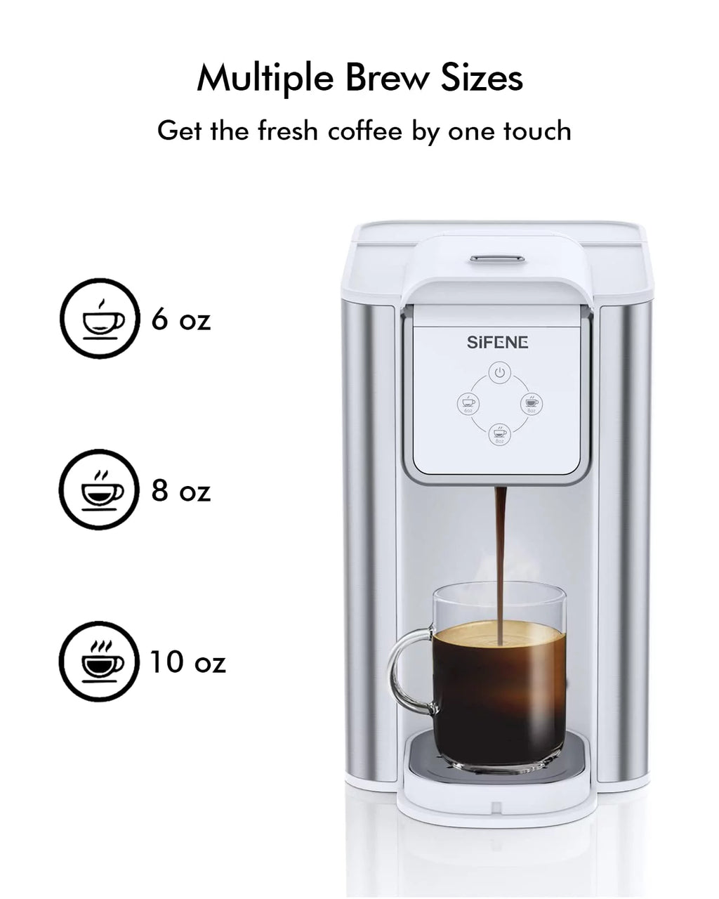 3-in-1 Single Serve Coffee Maker with 50oz Detachable Water Tank, White K137284