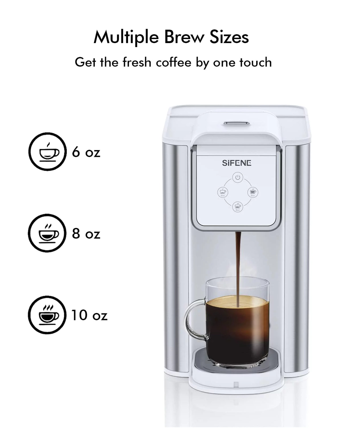 3-in-1 Single Serve Coffee Maker with 50oz Detachable Water Tank, White K137284