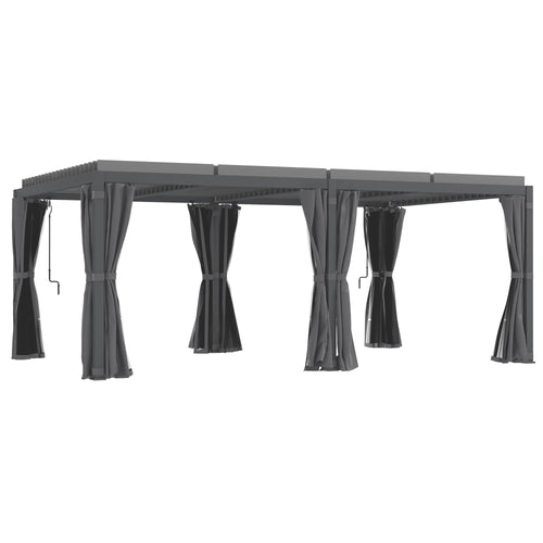 12'x19' Aluminum Pergola with Adjustable Louvered Roof J460