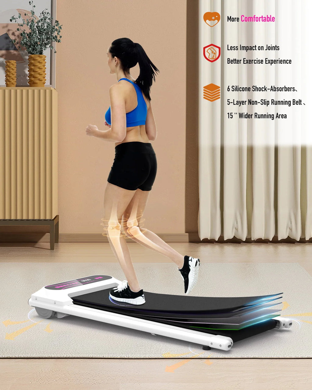 Pink 2.25HP Portable Walking Pad Treadmill N96393