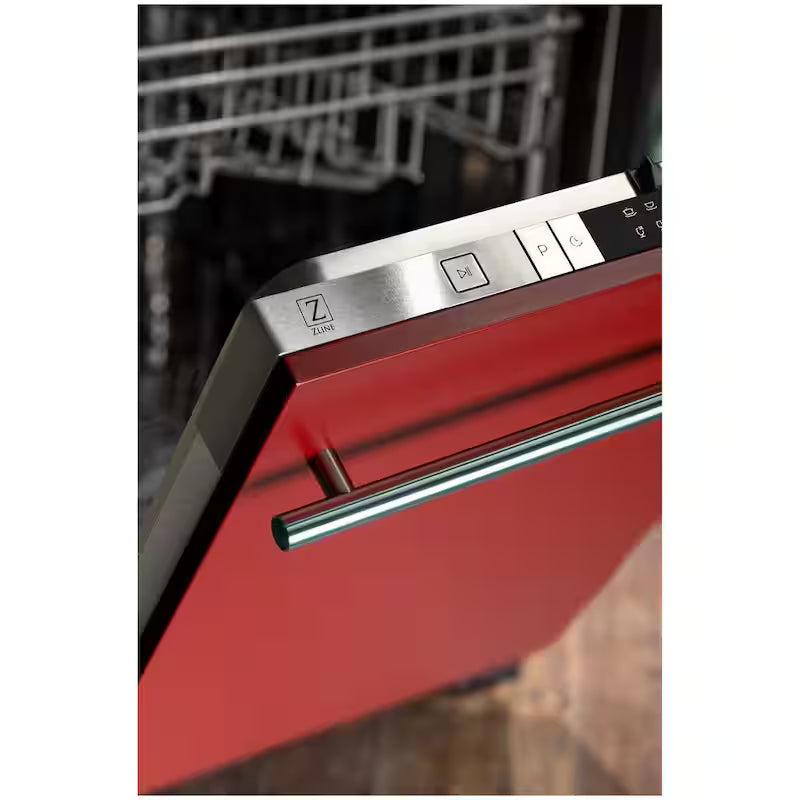 24 in. Compact Dishwasher with 2 Racks in Red Matte F400220