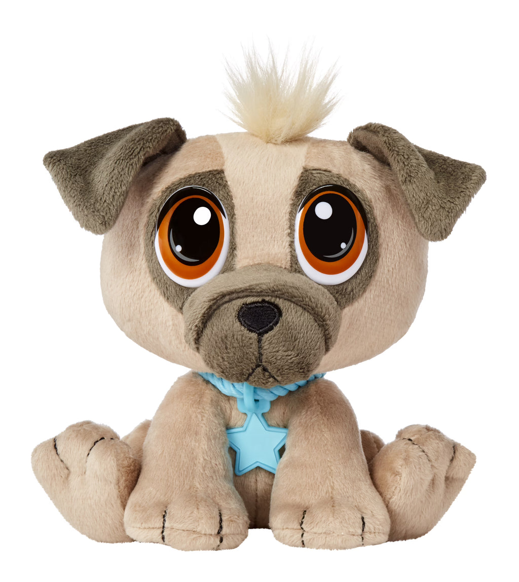 Pug Plush Toy with Collar, Tag, Doghouse, Stickers, Activities A1088