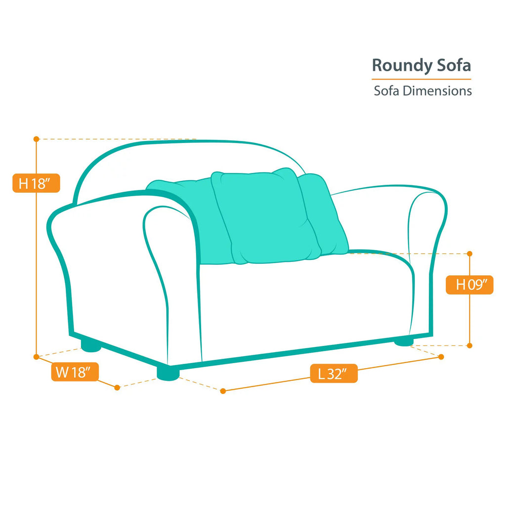 Brown Plush Kids Sofa with Accent Pillows K343974
