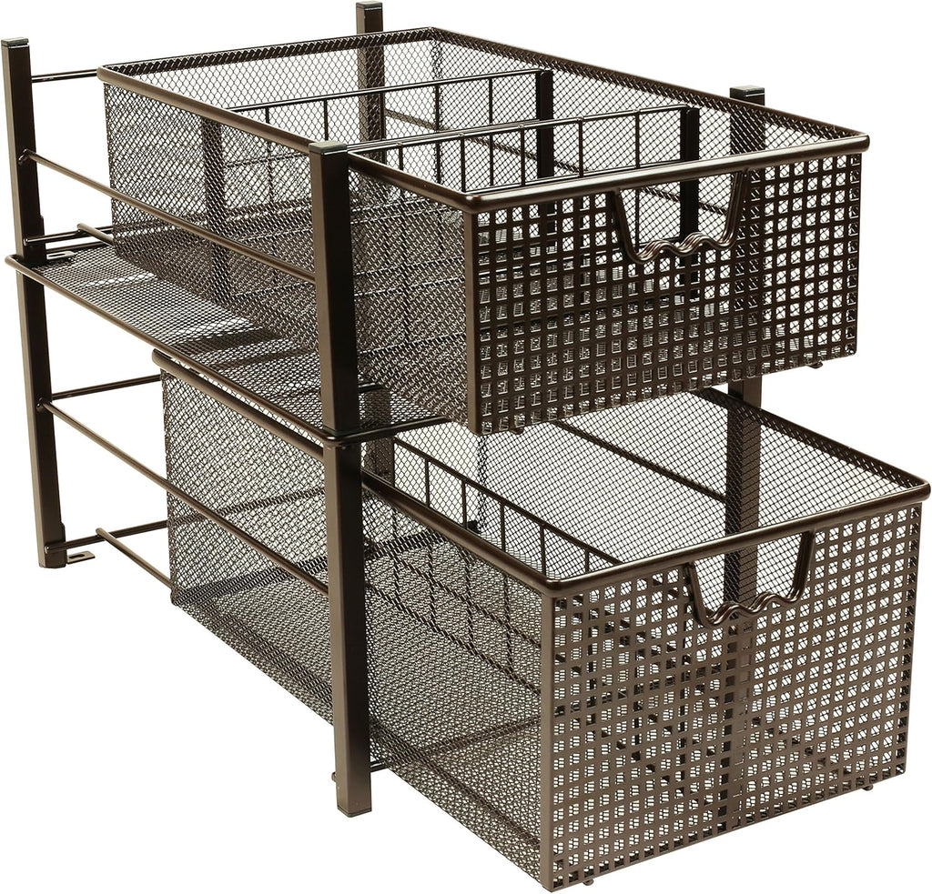 Bronze Mesh Cabinet Basket Organizer D42716