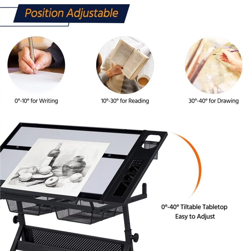 Height Adjustable Drawing Desk with Chair B58485