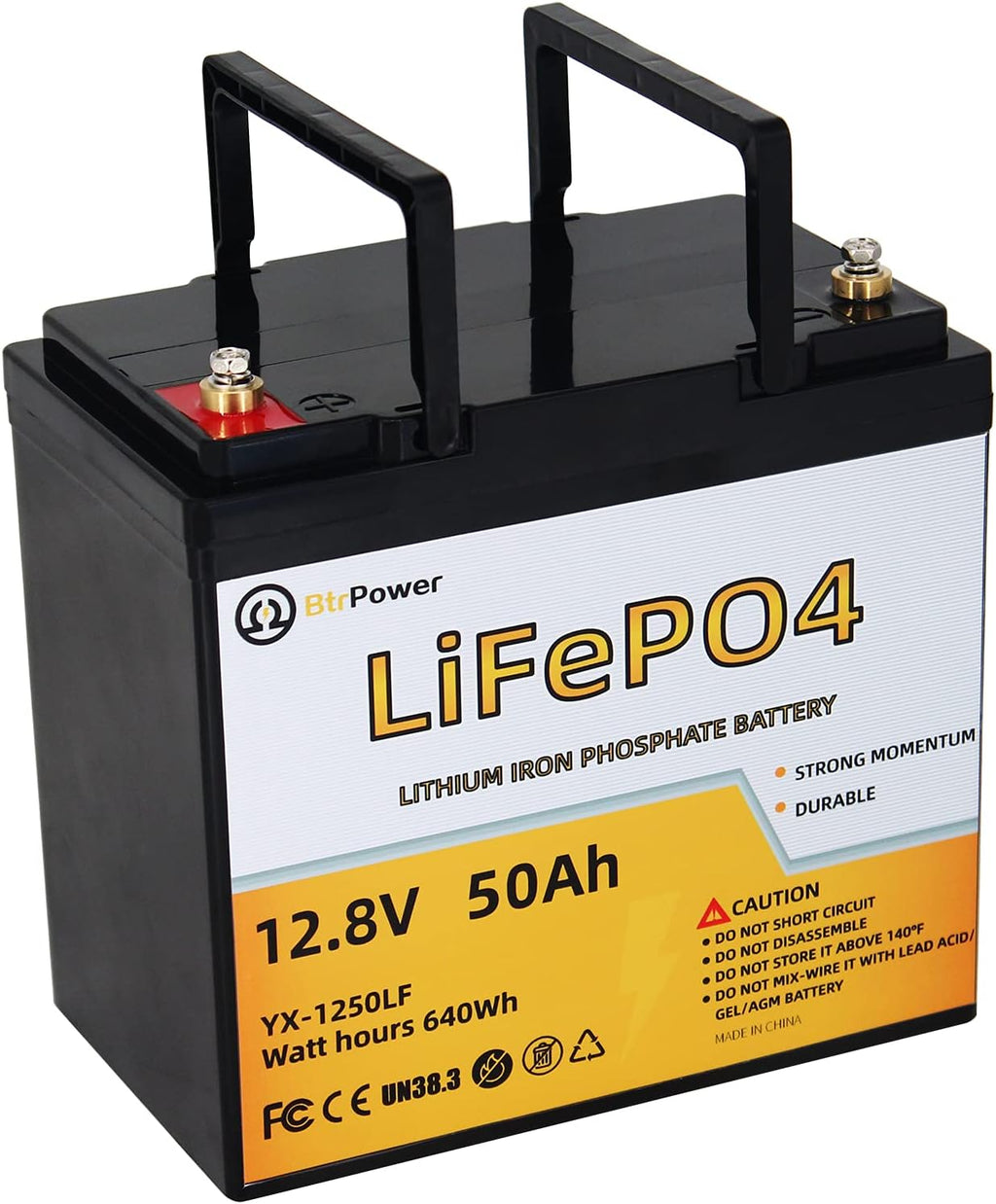 12V 200Ah LiFePO4 Deep Cycle Battery with 200A BMS M10741