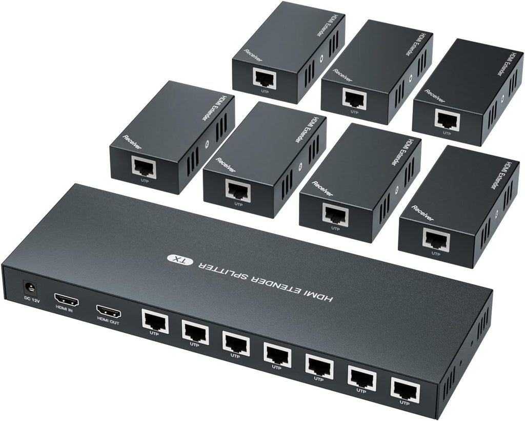 HDMI Extender Splitter 1x2 1080P@60Hz Over Cat 5E/6/7 Ethernet Cable 50m K340193