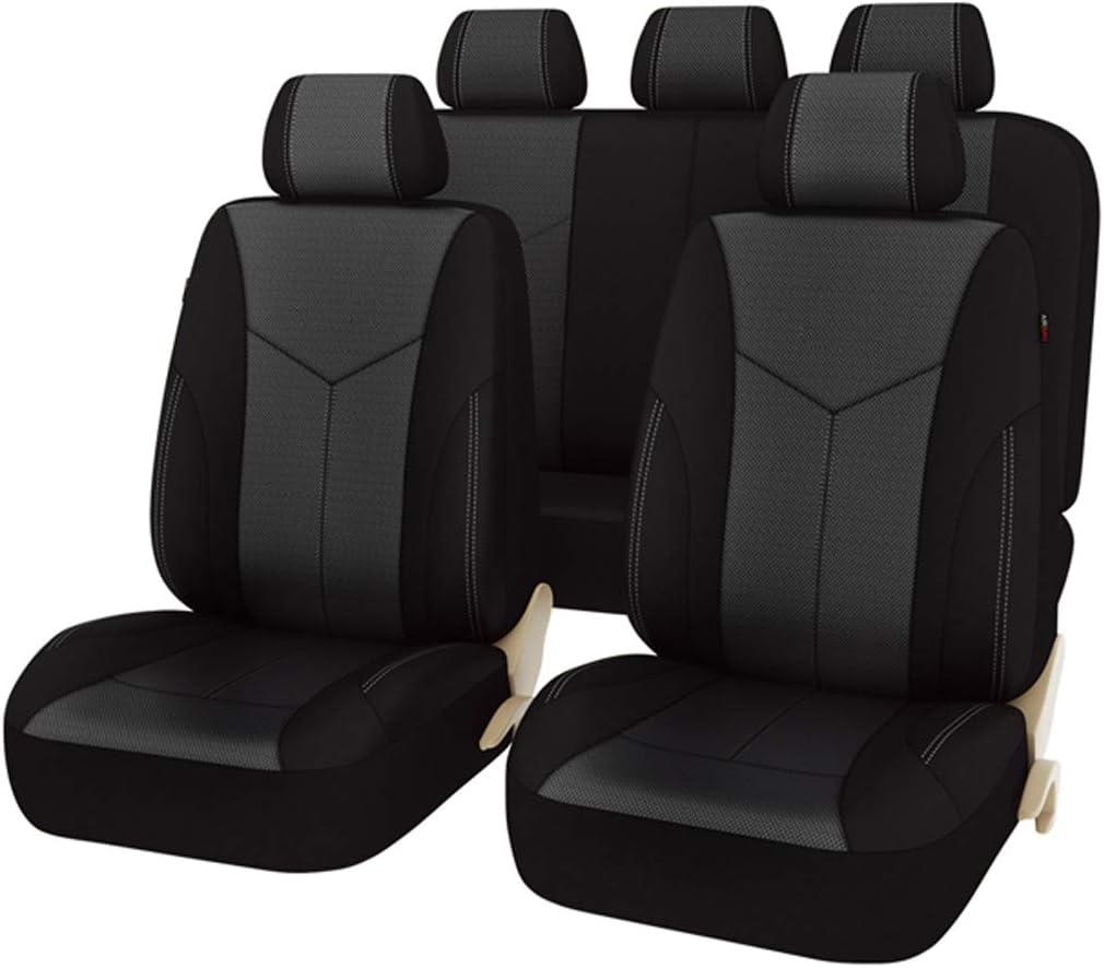 11PCS PU Leather Universal Seat Covers Set (Dark Gray) X365062