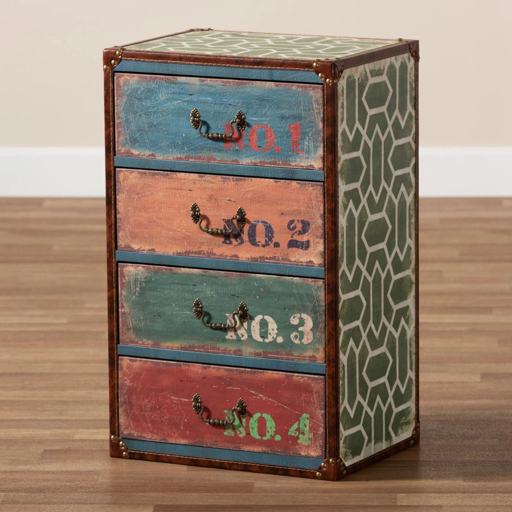 Multicolor Wood 4-Drawer Accent Storage Chest H38777