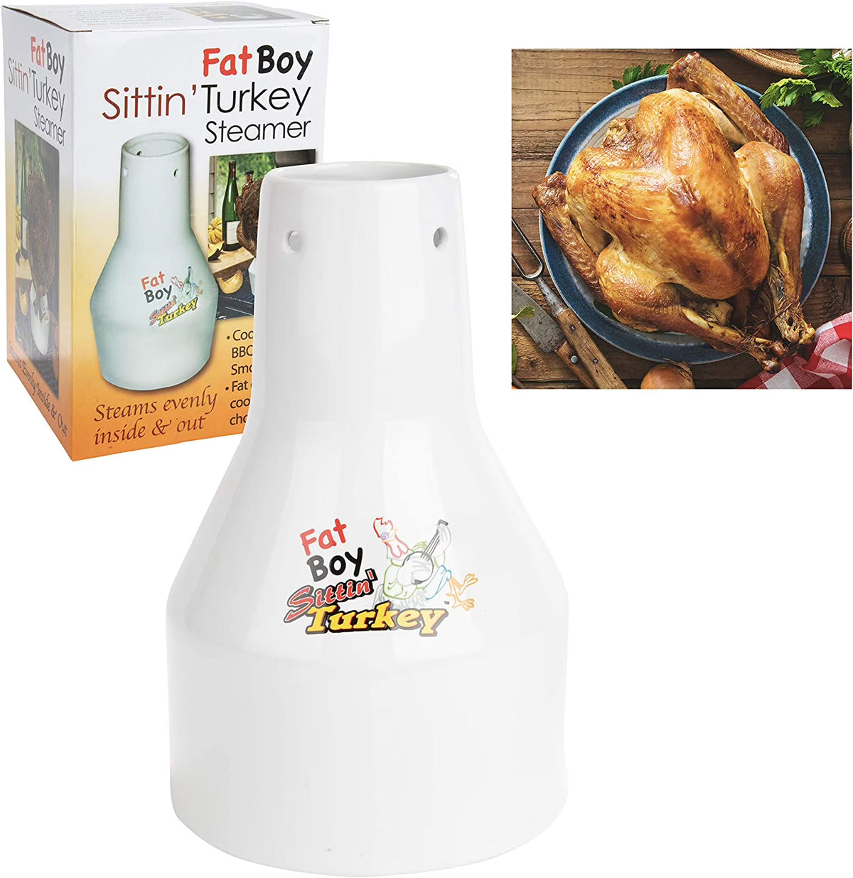 Ceramic Beer Can Turkey Roaster and Steamer J57605
