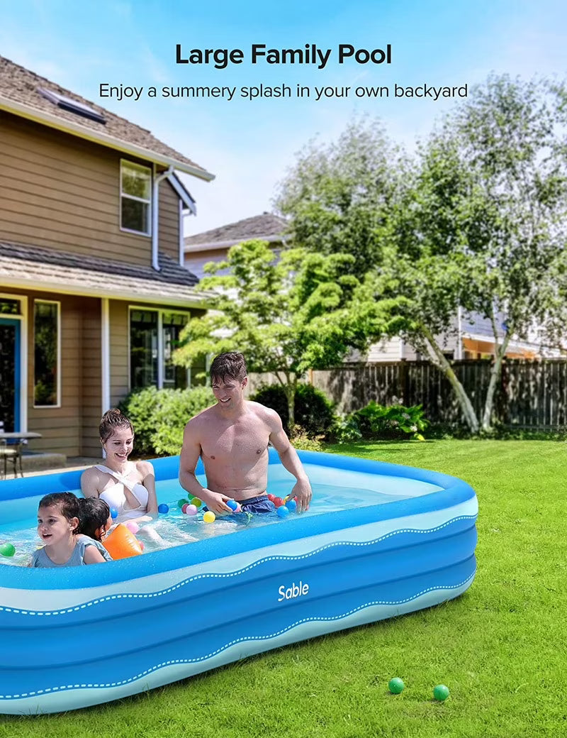 Inflatable Rectangular Swimming Pool 118" x 72" x 22" O348457