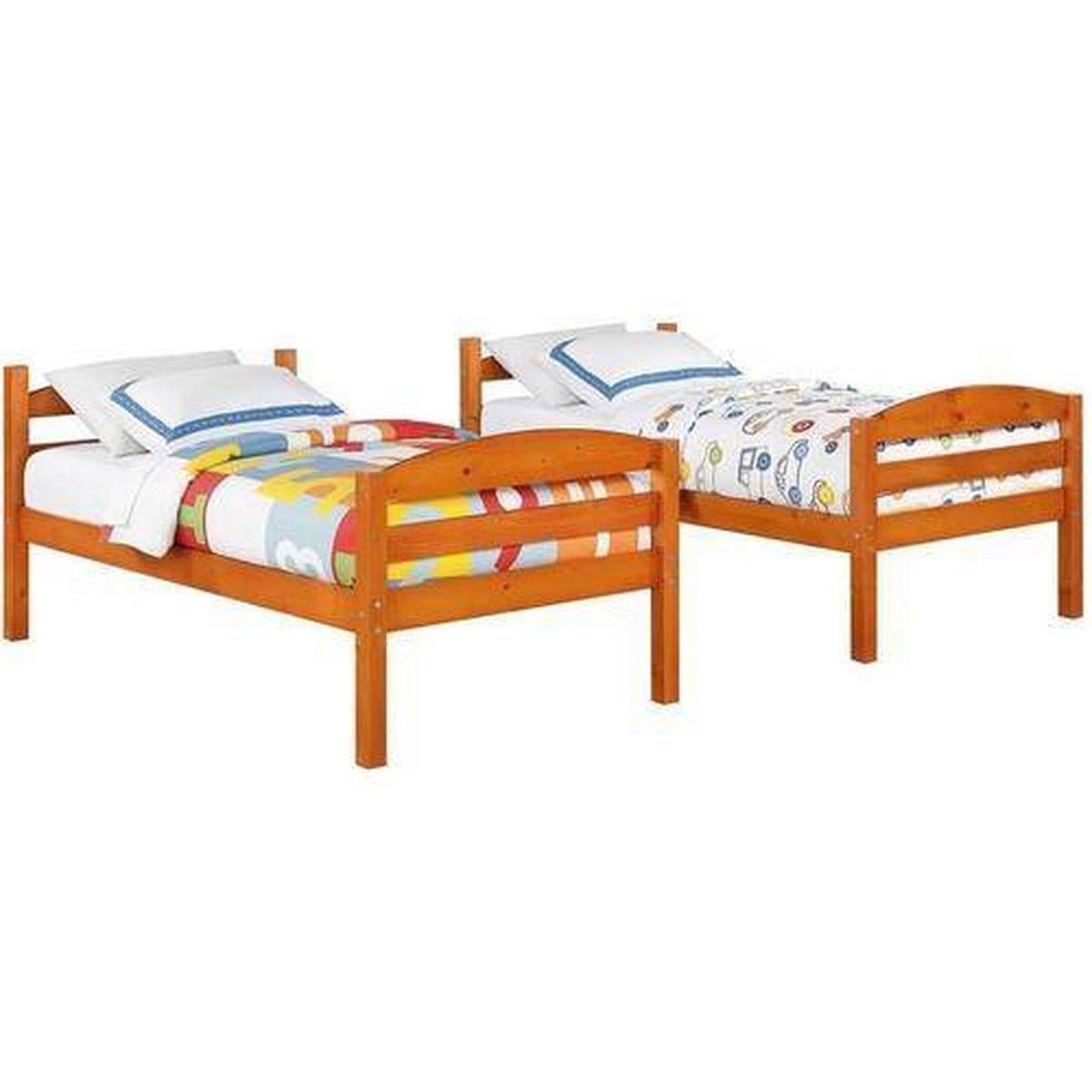 Pine Wood Twin-over-Twin Bunk Bed E9584