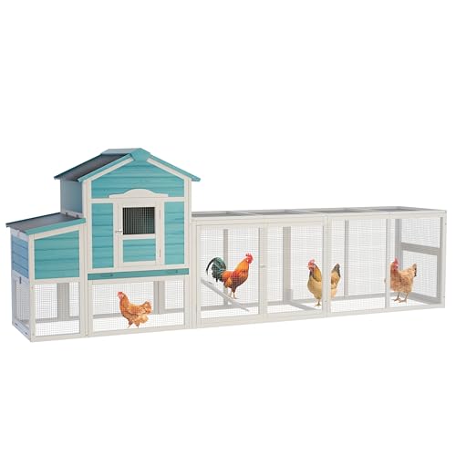 120'' Large Wooden Chicken Coop with Run S7504