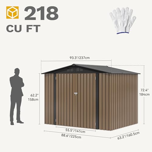 8'x6' Metal Outdoor Storage Shed U928