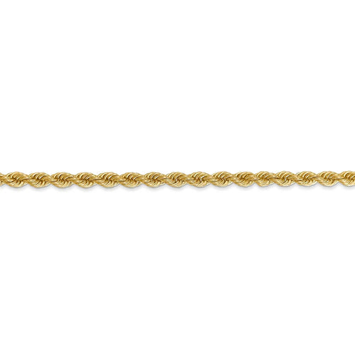 14kt Yellow Gold 3mm Rope Chain 9 inch Lobster Clasp S810436