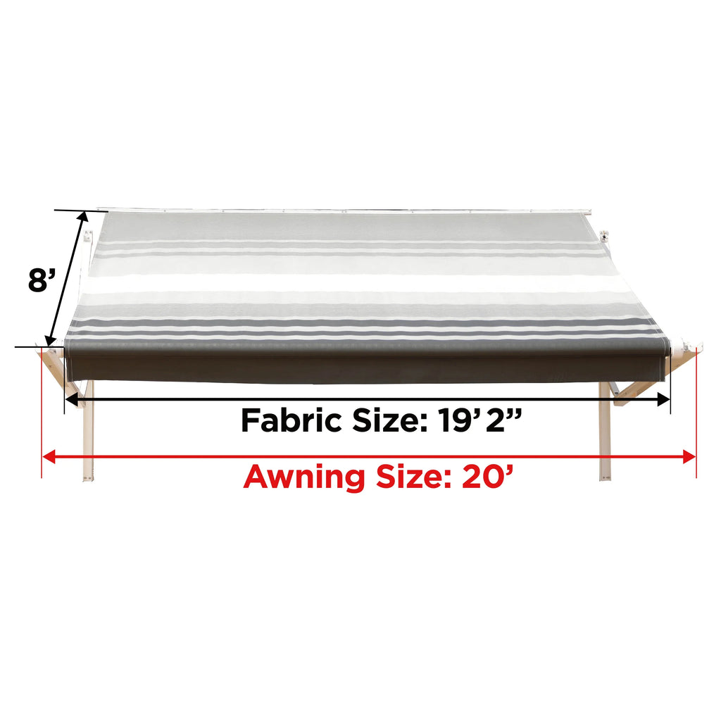 Retractable Motorized 20'X8' RV Patio Canopy Awning Black S1294
