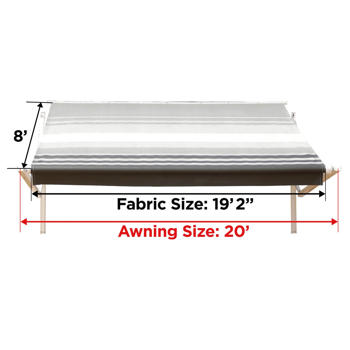 Retractable Motorized 20'X8' RV Patio Canopy Awning Black S1294