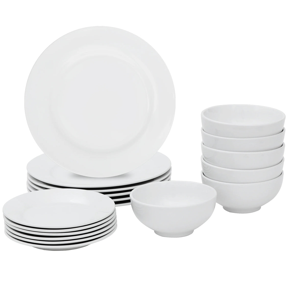 White 18 Pc Dinnerware Set for 6 R936